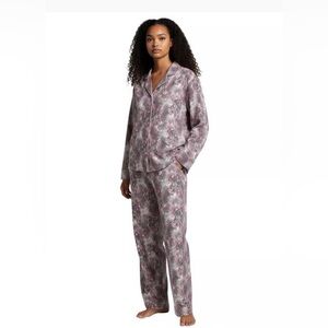 Skims long sleeve sleep set in bloom mini multi animal print in pink new in bag